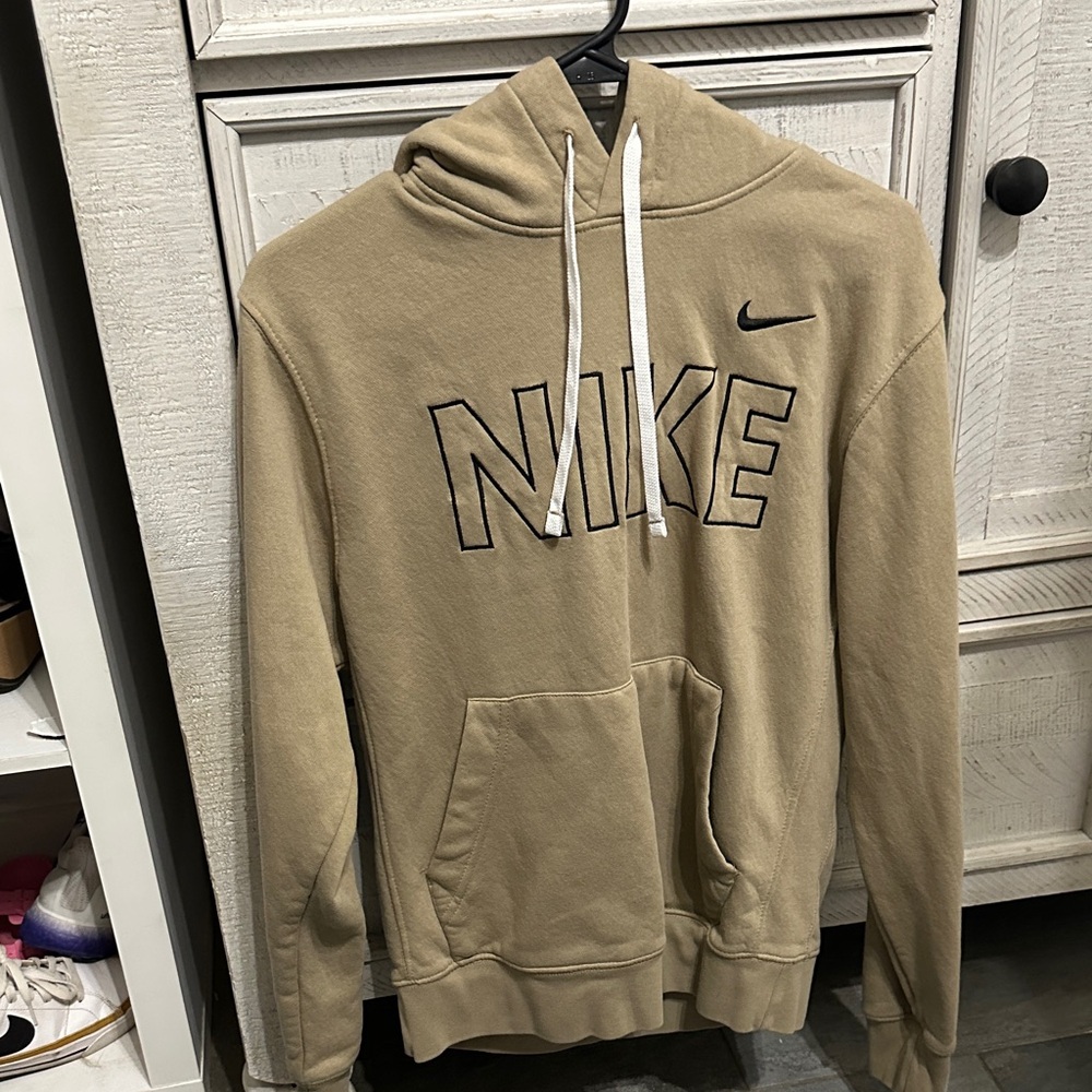Nike Beige Hoodie with Black Logo